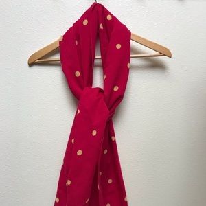J crew pink polka dot wool scarf